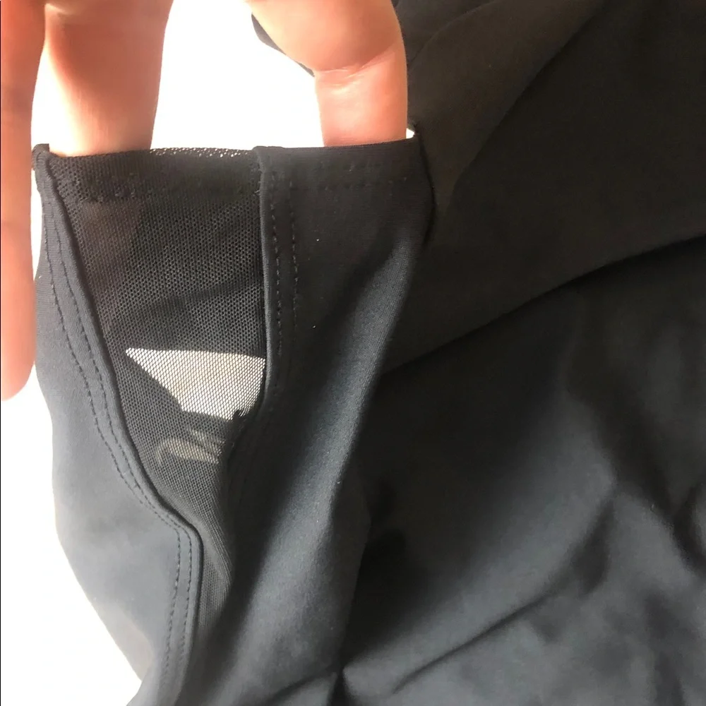 Black Cold-Shoulder‎ Mesh Long Sleeve Dance Leotard with High Neck